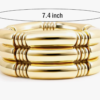 Gold Chunky Bangles Bracelets For Women 14k Gold Plated Stack Layered Curved Bamboo Tube Stretch Bracelets Gift Jewelry - Image 2