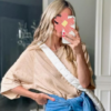 Womens Fashion T-Shirt Crewneck 3/4 Sleeves Solid Color Loose Basic Pullover Tops Summer Casual Tees Blouses - Image 3