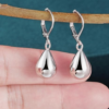Sterling Silver Teardrop Leverback Earrings for Women Girls Waterdrop Tear Drop Dangle Earrings - Image 3
